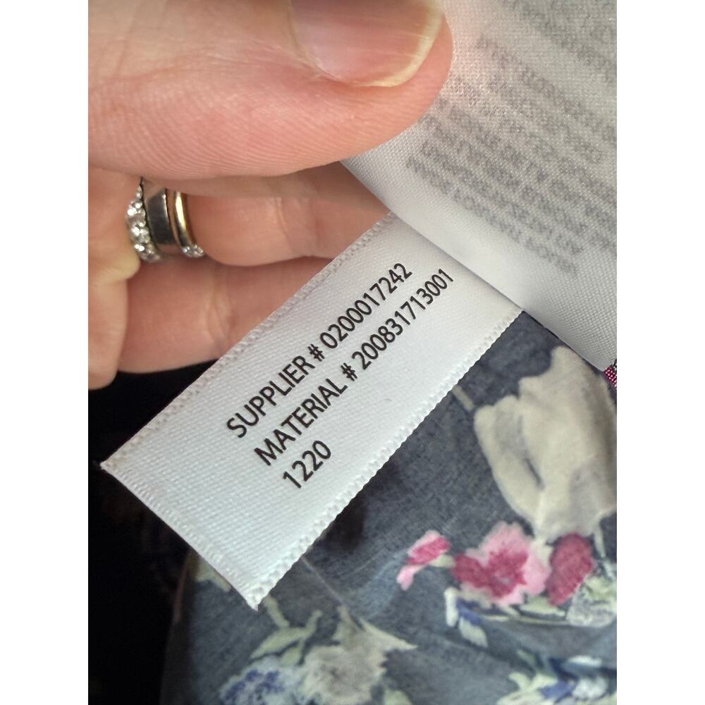 Lauren Ralph Lauren Shianete Floral Faux-Wrap Peplum Blouse Navy Floral Women L - Picture 9 of 14